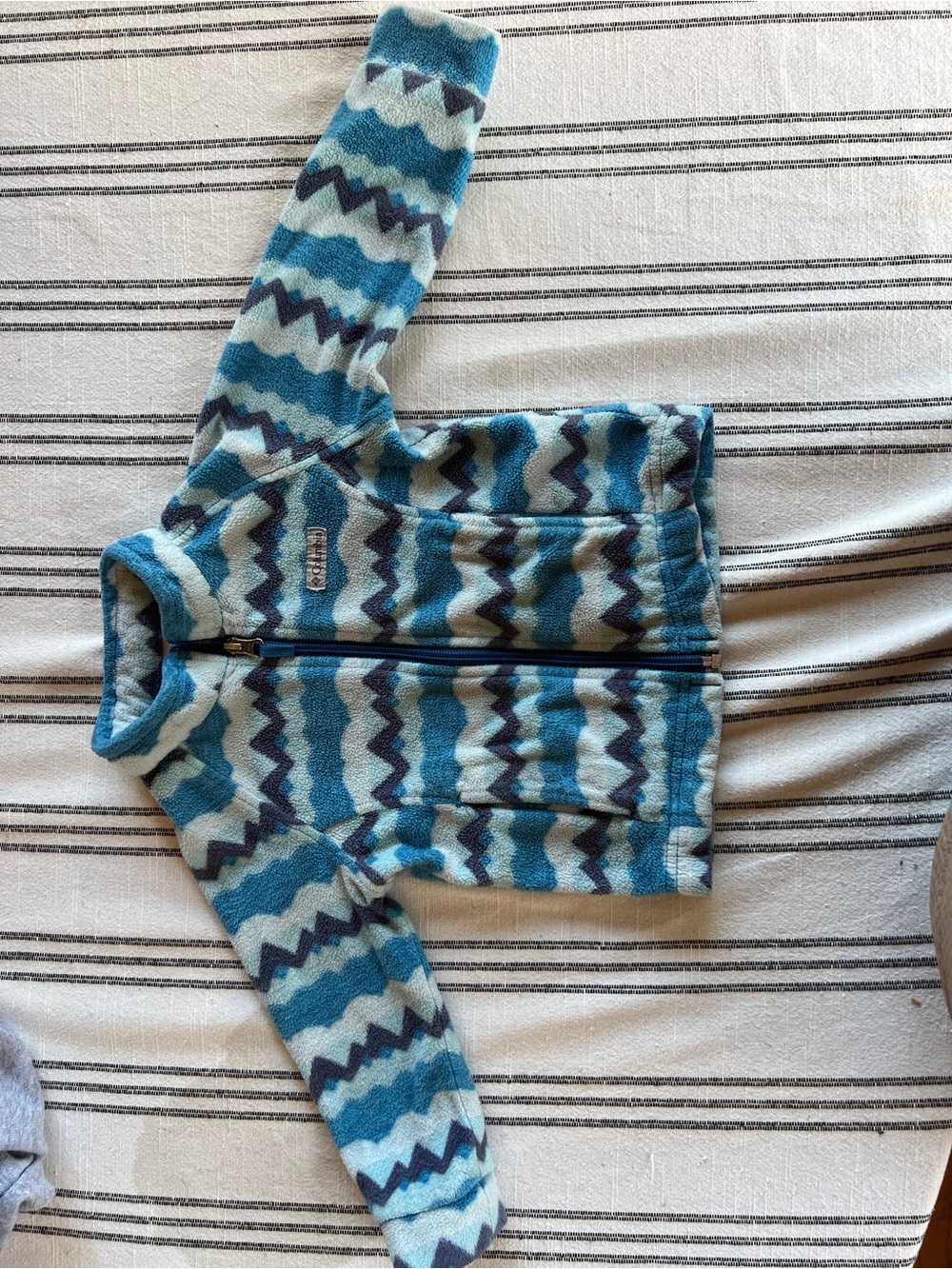 Columbia Blue Teal Chevron Fleece Jacket